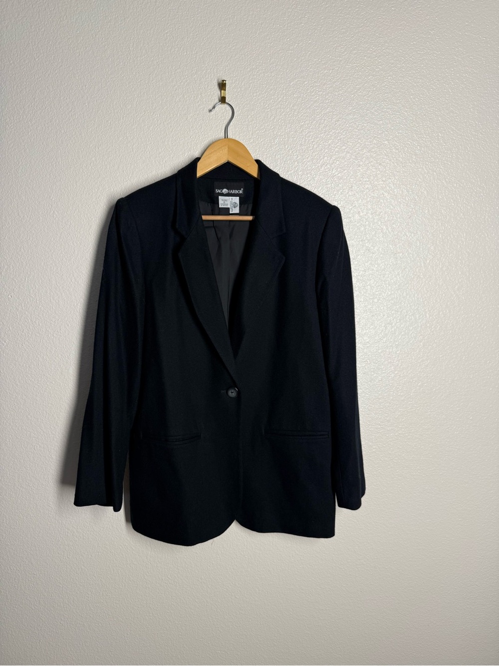 Sag Harbor Black Single-Button Women's Blazer